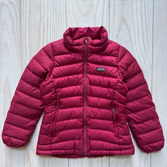 Patagonia Girls Small (8) Duck Down Insulated Sweater Puffer Jacket Magenta Pink - Picture 1 of 11